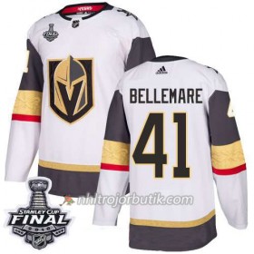 Män Ishockey Vegas Golden Knights Tröja Bellemare 41 2018 Stanley Cup Final Patch Adidas Vit Authentic
